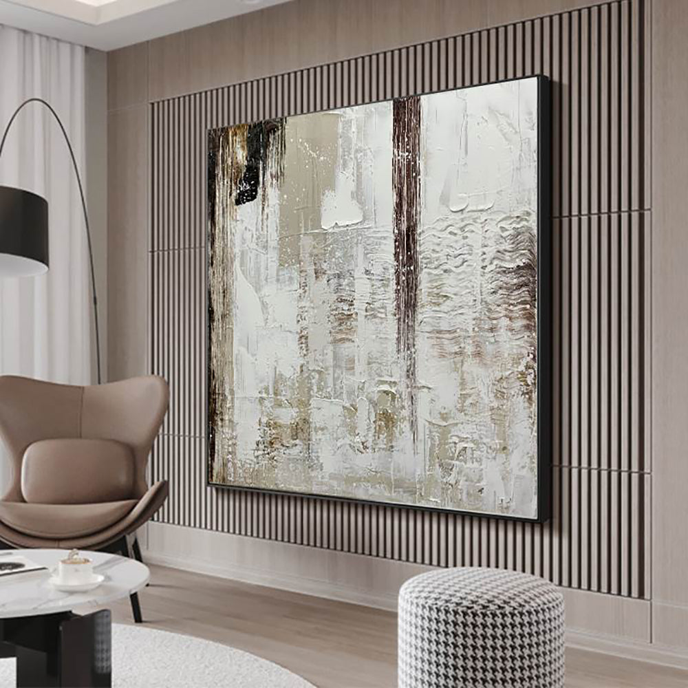 New Design Hand Painted Canvas Painting Wall Art Abstract Thick Oil Painting Handmade Large Wall Painting,31inx31in,No Frame