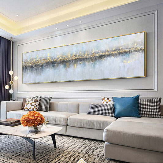Abstract Wall Art Oil Painting On Canvas  Hand Painted Modern Oil Painting For Living Room,27inx54in,No Frame