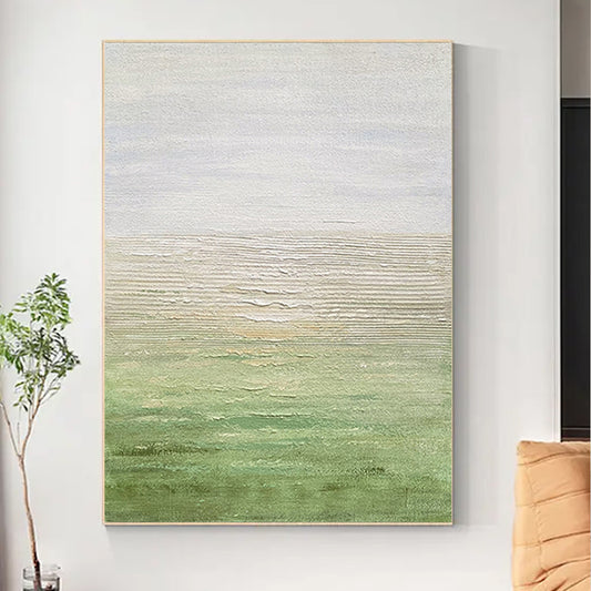 Large Home Decoration Oil Painting Handmade Abstract Picture With Horizontal Stripes Unframed Wall Art,31inx47in,No Frame