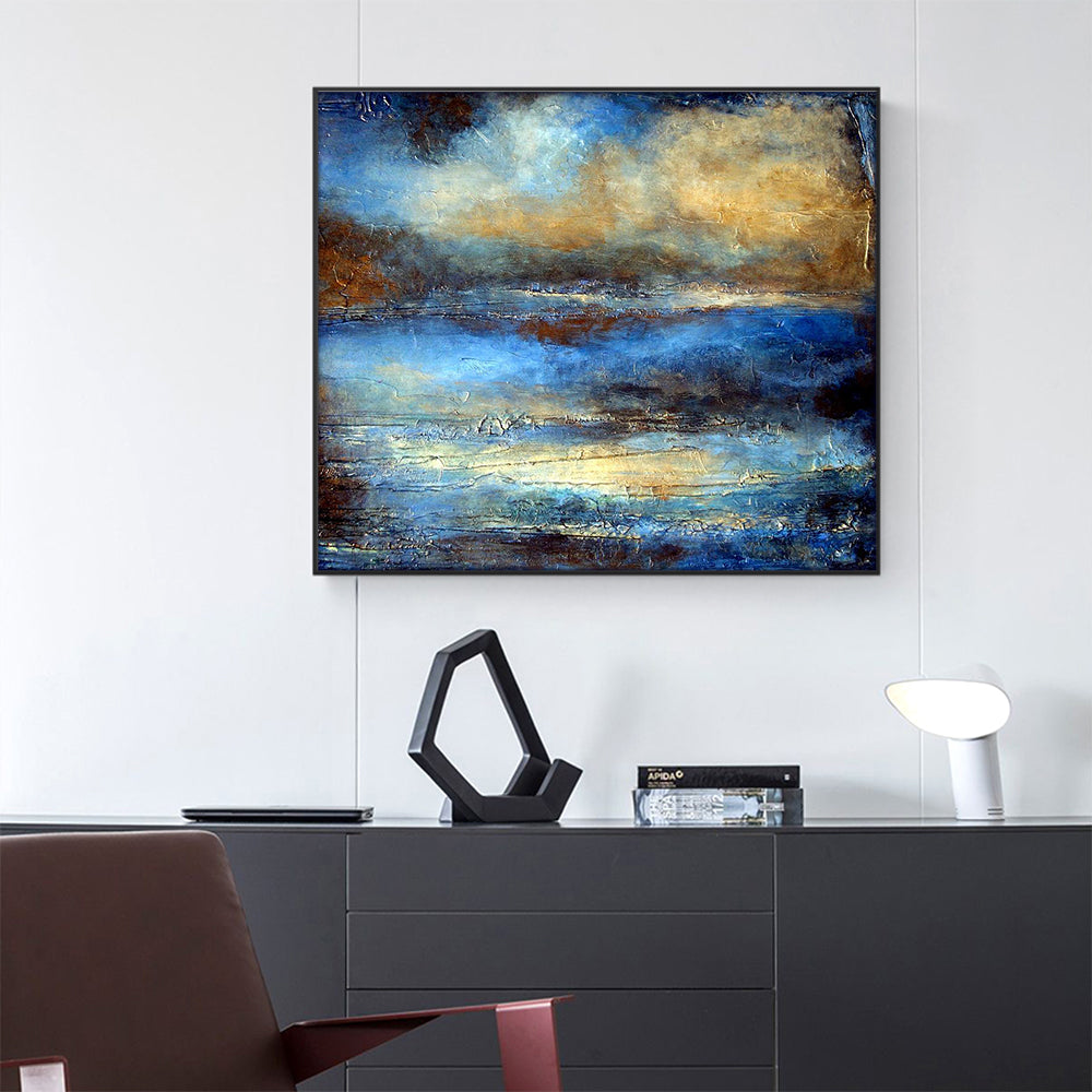 Modern Abstract Hand Painted Oil Painting On Canvas Wall Art Picture Big Size Landscape Oil Painting,31inx31in,No Frame