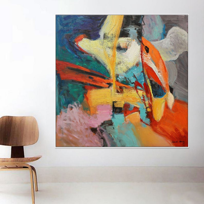 Abstract Oil Painting Abstract Art Dorm Decor Canvas Art Oil Painting Large Oil Painting Wall Art Modern Painting Abstract31in,No Frame
