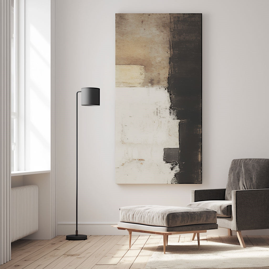 Minimalism Abstract Handmade Oil Painting Modern Home Living Room Decoration Painting,27inx54in,No Frame