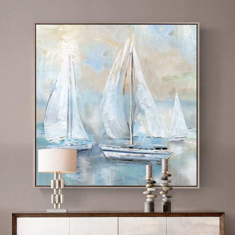 SeaviewSmoothhandpaintedOilPaintingAbstractModernRestaurantIsDecoratedInTheLivingRoomEntrance 31in,No Frame