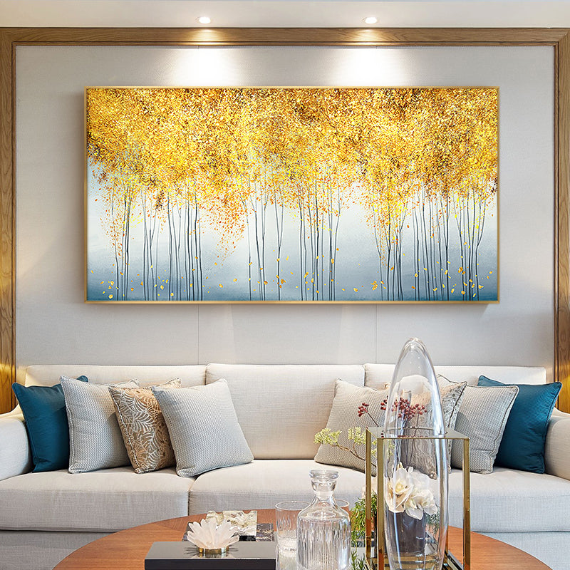 Hand-painted Abstract Oil Painting Decorative Painting The Living Room Lucky Tree Nordic Light Luxury Modern Backdrop Paintings27inx54in,No Frame