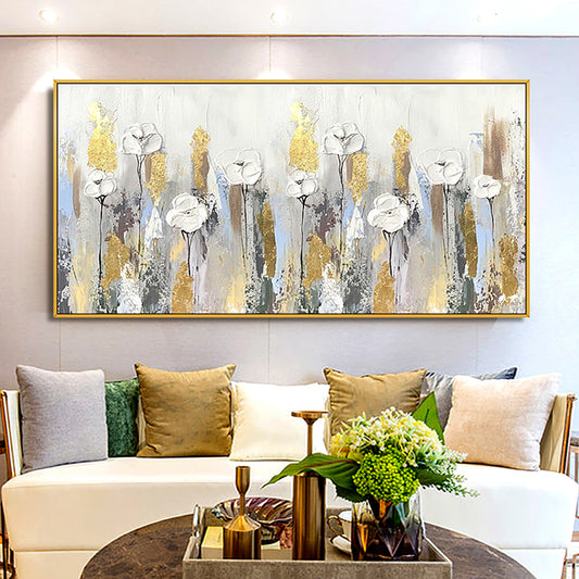 Handmade Abstract Oil Painting Large Wall Art Thick Oil On Canvas Painting Hand Painted Modern Home,27inx54in,No Frame