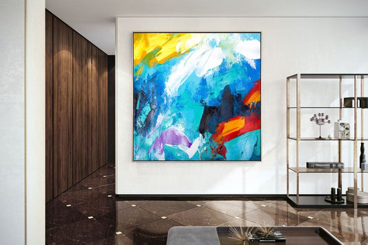Abstract Painting Master Bedroom Art Living Room Textured Acrylic Painting Entryway Paintings For Home Huge Sizes Artworks31in,No Frame