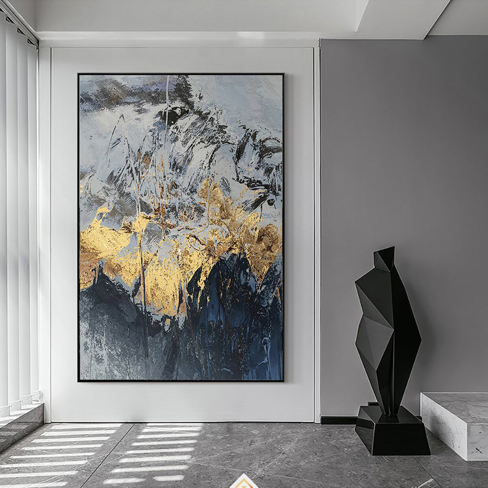 #1220Modern Home Decoration Abstract Wall Art Painting Oil Painting Handmade Artwork Canvas Painting Snow Mountain Picture For Home Living Room,31inx47in,No Frame