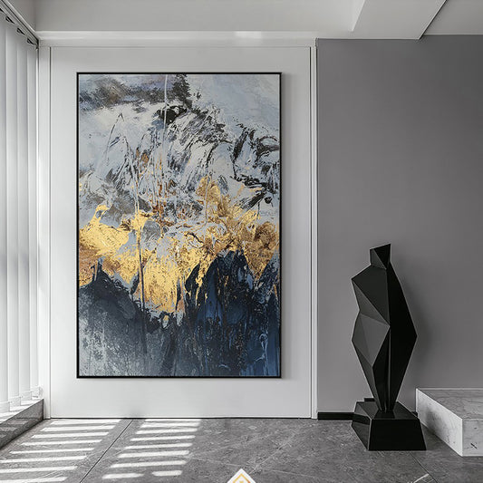 #1220Modern Home Decoration Abstract Wall Art Painting Oil Painting Handmade Artwork Canvas Painting Snow Mountain Picture For Home Living Room,31inx47in,No Frame