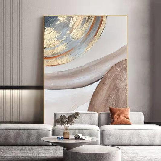 Original High end Pure Hand painted Oil Painting Large Living Room Floor Painting Sofa Background Wall,31inx47in,No Frame