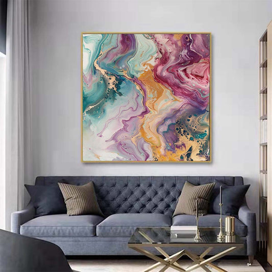 Abstract Handmade Oil Painting Modern Minimalist Home Living Room Decoration Painting,31inx31in,No Frame