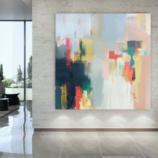 Abstract Handmade Oil Painting Modern Minimalist Home Living Room Decoration Painting,31inx31in,No Frame