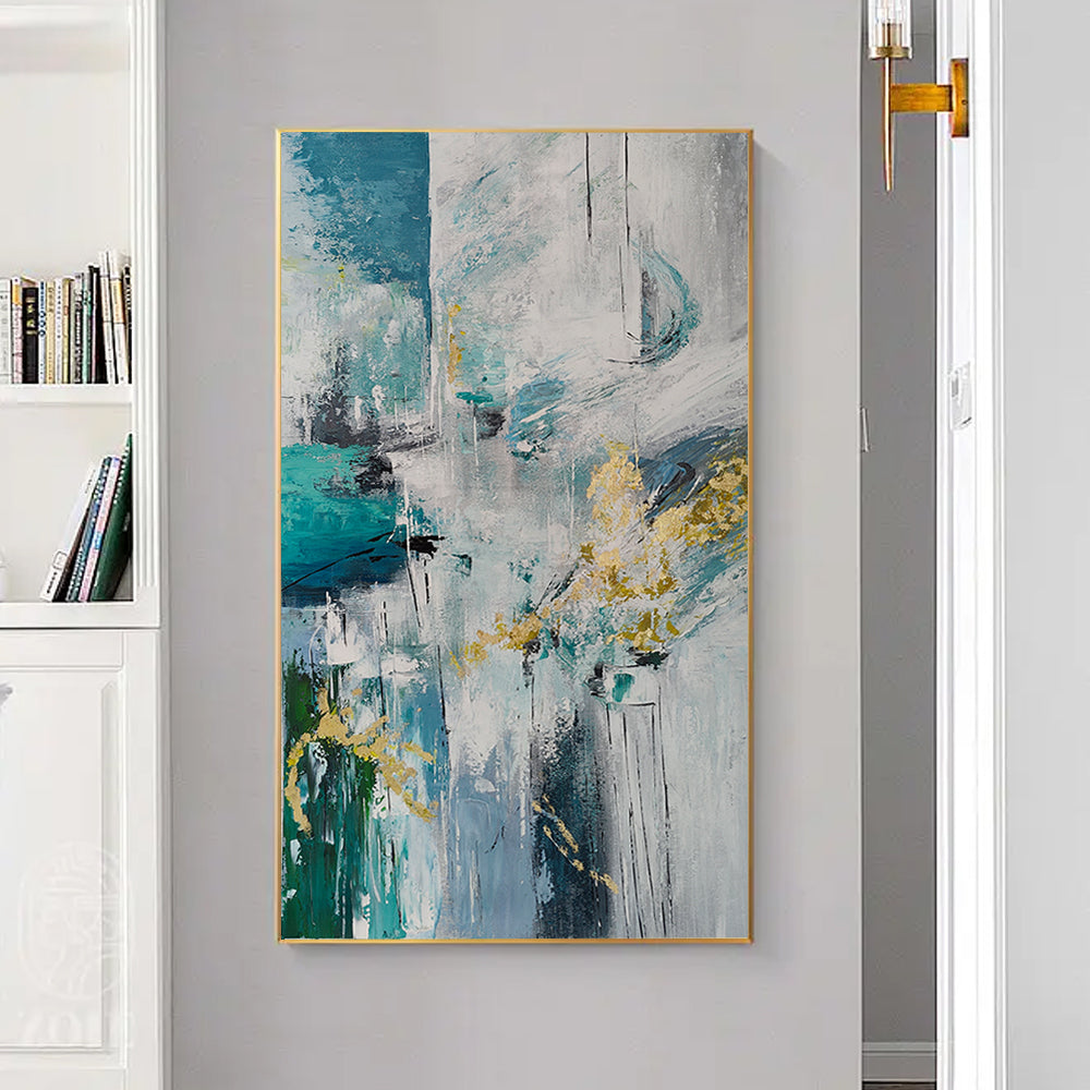 Abstract Modern Wall Art Home Decoration On Canvas New Arrival Abstract Painting With White,27inx54in,No Frame