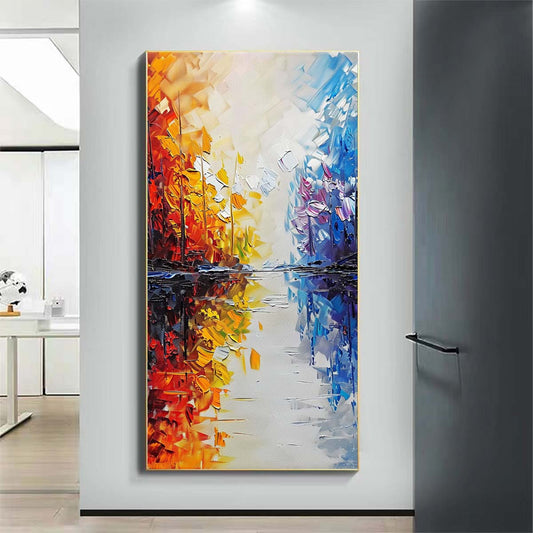 Landscape Paintings Abstract Handmade Oil Painting Modern Home Living Room Decoration Painting,27inx54in,No Frame