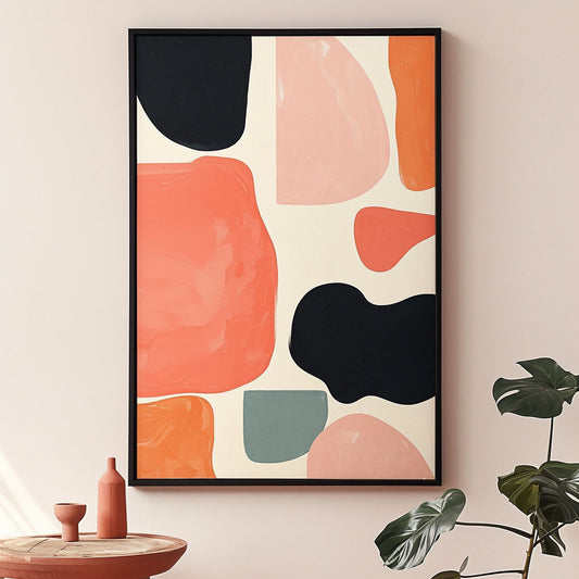 Handpainted Abstract Wall Art Painting Decorative Painting Aisle Corridor Mural Mooring Hanging Painting Orange Pink,31inx47in,No Frame