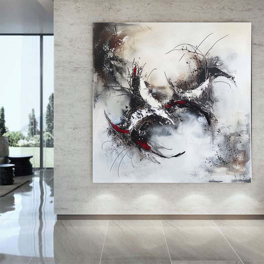 Abstract Handmade Oil Painting Modern Minimalist Home Living Room Decoration Painting,31inx31in,No Frame