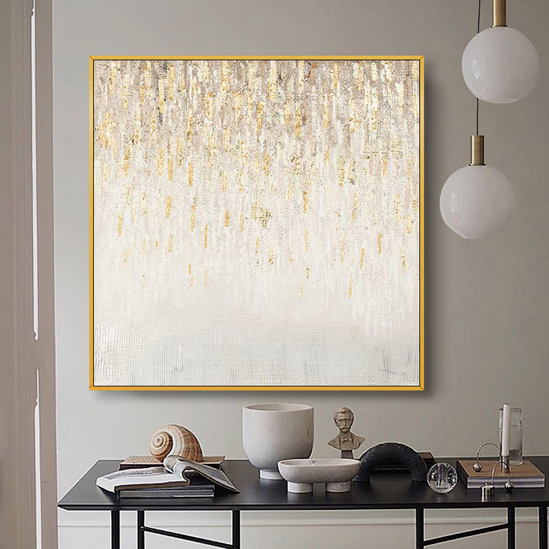 HandpaintedOilScandinavianModernLightGoldStarsLuxuryLivingRoomSofaBackdropDecorativePaintingPaintings 31in,No Frame