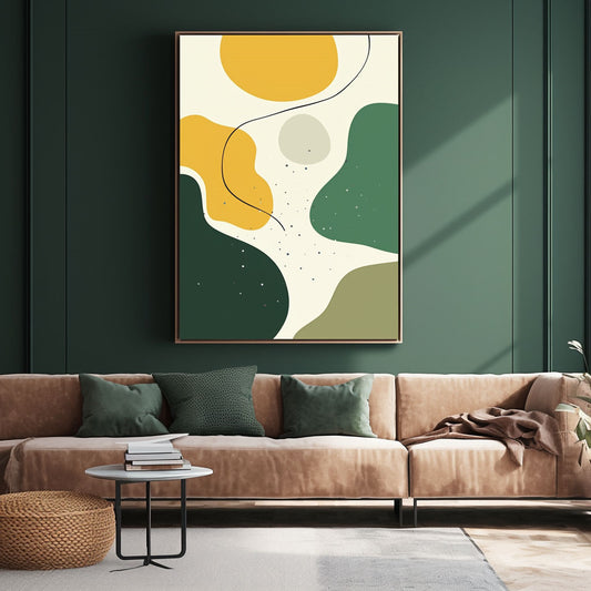 Handpainted Abstract Wall Art Painting Decorative Painting Aisle Corridor Mural Mooring Hanging Paintingyellowgreen1inx47in,No Frame