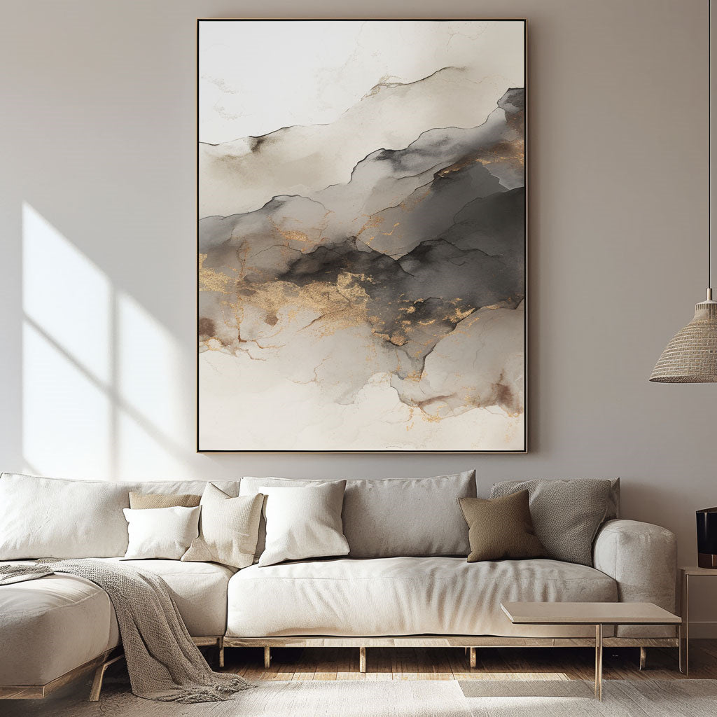 Handpainted Abstract Wall Art Painting Decorative Painting Aisle Corridor Mural Mooring Hanging Painting black 31inx47in,No Frame