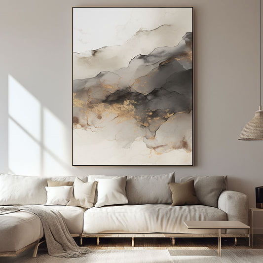 Handpainted Abstract Wall Art Painting Decorative Painting Aisle Corridor Mural Mooring Hanging Painting black 31inx47in,No Frame