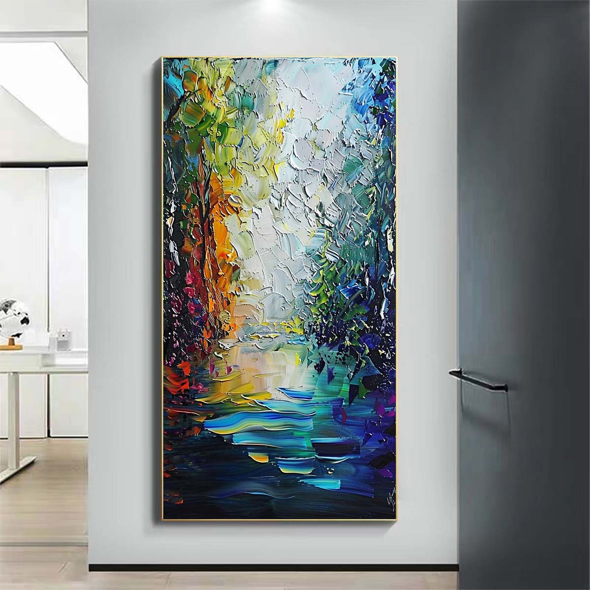 Landscape Paintings Abstract Handmade Oil Painting Modern Home Living Room Decoration Painting,27inx54in,No Frame