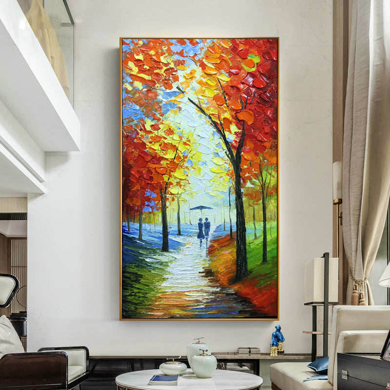 Entrance Pure hand-painted Decorative Painting Paintings Bedroom Ride Custom Landscape Oil Painting Knife Painting Corridor For27inx54in,No Frame