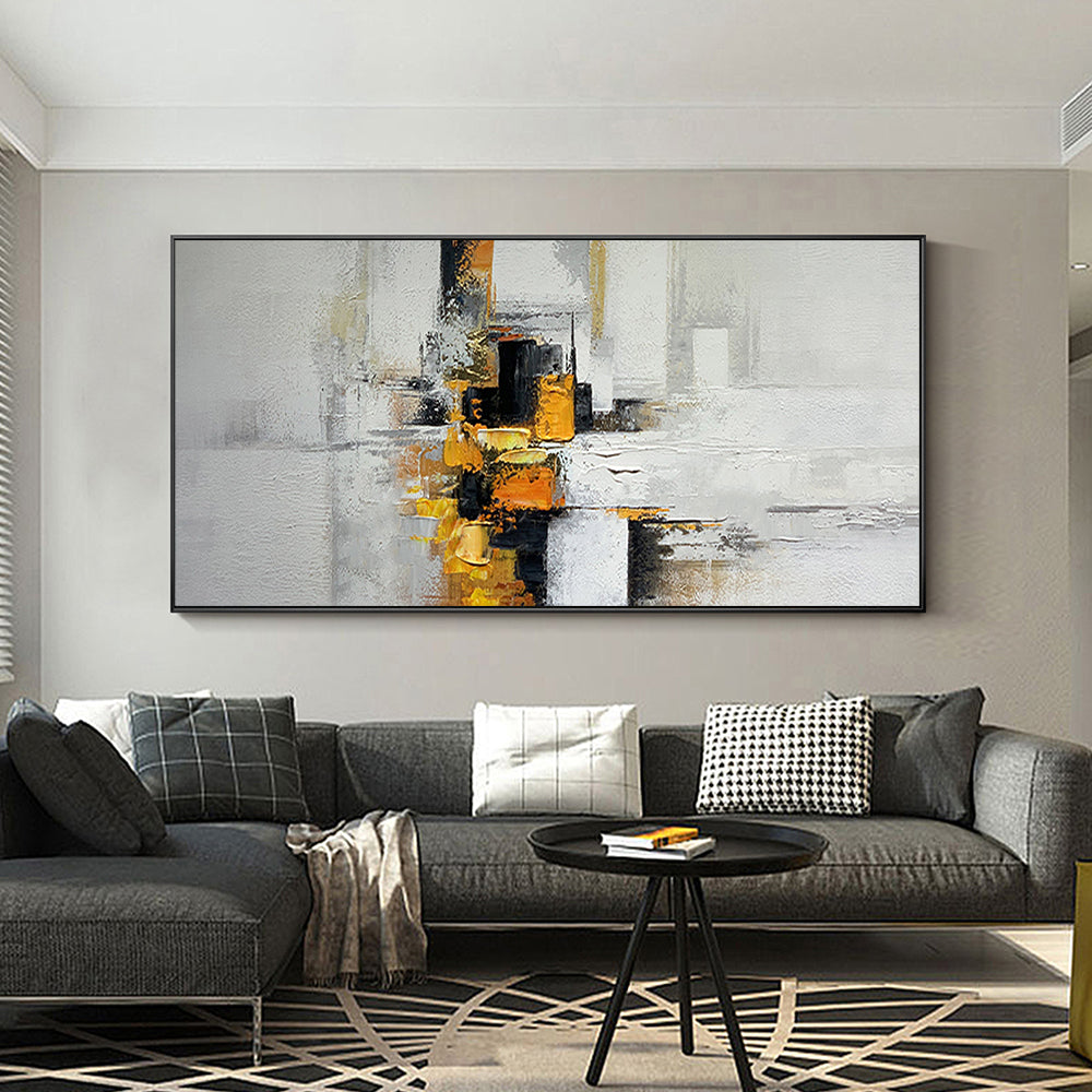 Modern Abstract Oil Painting On Canvas Large Wall Art Handmade Acrylic Heavy Texture Painting Picture,27inx54in,No Frame
