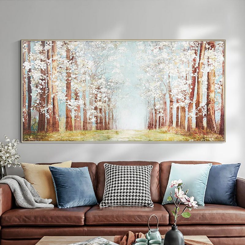 Starry hand-painted Oil Painting Villa Living Room Wall Decoration Bed Bedroom Entrance Mural Paintings27inx54in,No Frame