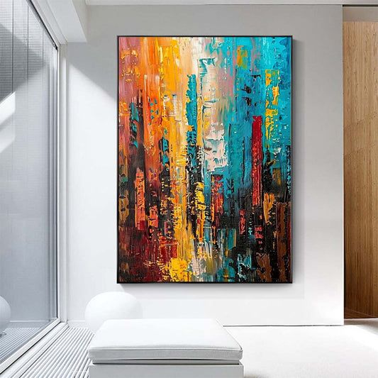 Original creation City Hand painted Oil Painting Canvas Wall Art For Home Living Room Unframed/Rolled #029