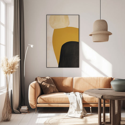 Minimalism Abstract Handmade Oil Painting Modern Home Living Room Decoration Painting,27inx54in,No Frame