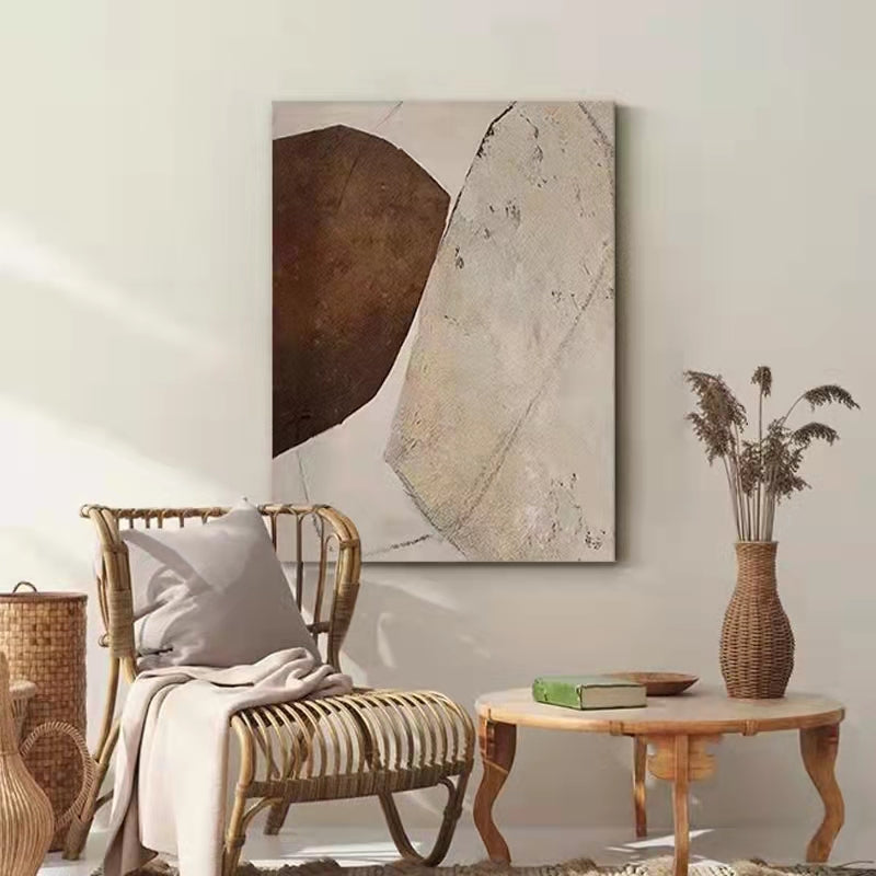 #780Modern Abstract Handpainted lLving Room Decoration Painting Lucky Stone Sofa Background Wall Japanese Abject Style Corridor,31inx47in,No Frame