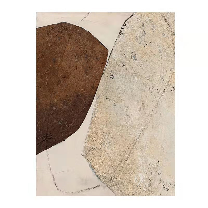Modern Abstract Handpainted Living Room Decoration Painting Lucky Stone Sofa Background Wall Japanese Abject Style Corridor,31inx47in,No Frame