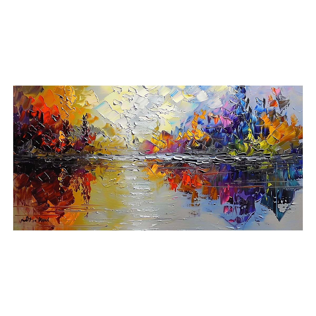 Original creation Landscape Hand painted Oil Painting Canvas Wall Art For Home Living Room Unframed/Rolled #016