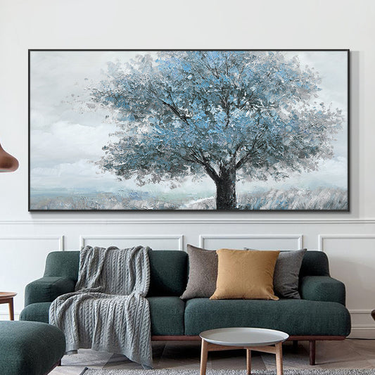 #450Abstract Large Size Trees Painting  Handmade On Canvas Modern Decorative Wall Art Painting For Living Room,27inx54in,No Frame