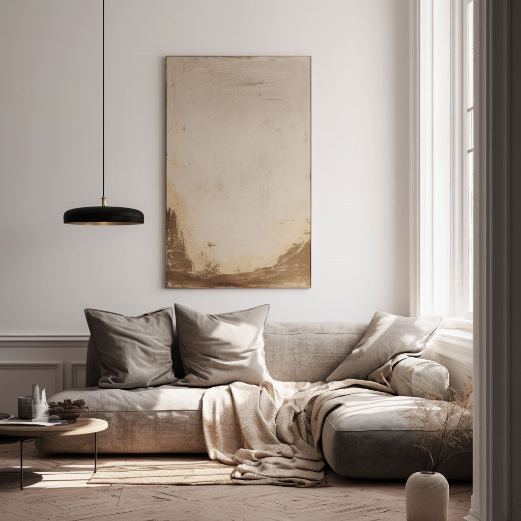 Handpainted Abstract Wall Art Painting Decorative Painting Aisle Corridor Mural Mooring Hanging Painting white 31inx47in,No Frame