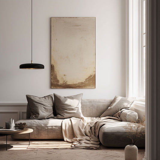 Handpainted Abstract Wall Art Painting Decorative Painting Aisle Corridor Mural Mooring Hanging Painting white 31inx47in,No Frame
