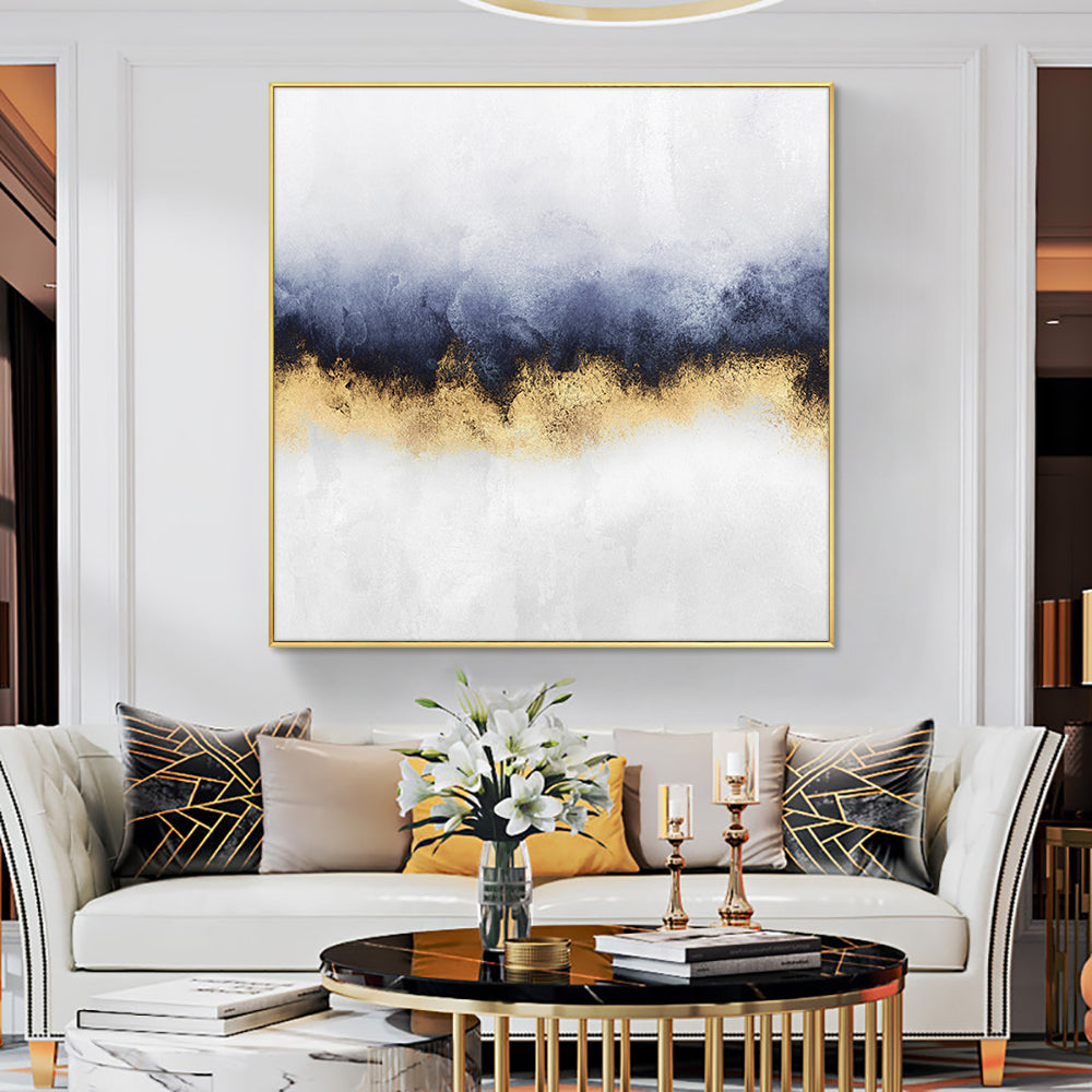 60Abstract Purple With Gold Foil Painting Handpainted Oil Painting On Canvas Modern Landscape Painting Wall Art,31inx31in,No Frame