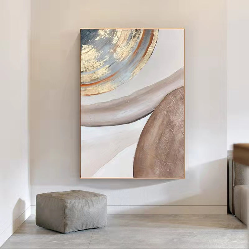 Original High end Pure Hand painted Oil Painting Large Living Room Floor Painting Sofa Background Wall,31inx47in,No Frame