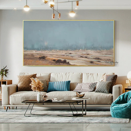 Abstract Canvas Art Decoration Painting Living Room Wall Hand painted Oil Painting Custom Scenery Painting Large,27inx54in,No Frame