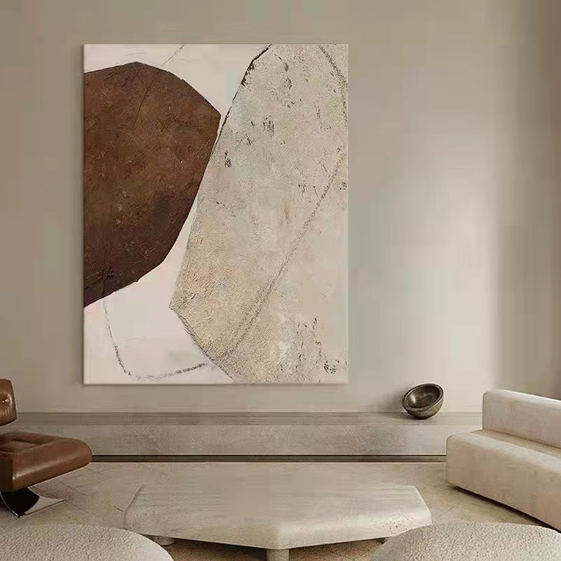 Modern Abstract Handpainted Living Room Decoration Painting Lucky Stone Sofa Background Wall Japanese Abject Style Corridor,31inx47in,No Frame