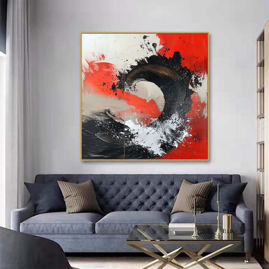 Abstract Handmade Oil Painting Modern Minimalist Home Living Room Decoration Painting,31inx31in,No Frame