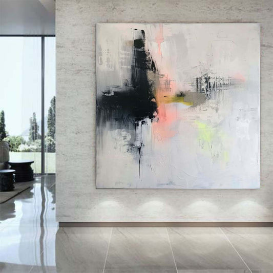 Abstract Handmade Oil Painting Modern Minimalist Home Living Room Decoration Painting,31inx31in,No Frame