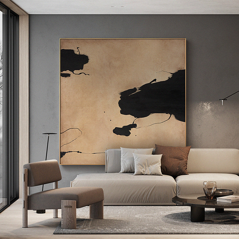 100% Hand Painted Abstract Oil Painting On Canvas Wall Art Minimalist Art Neutral Pictures Painting For Living Room Home Decor31in,No Frame