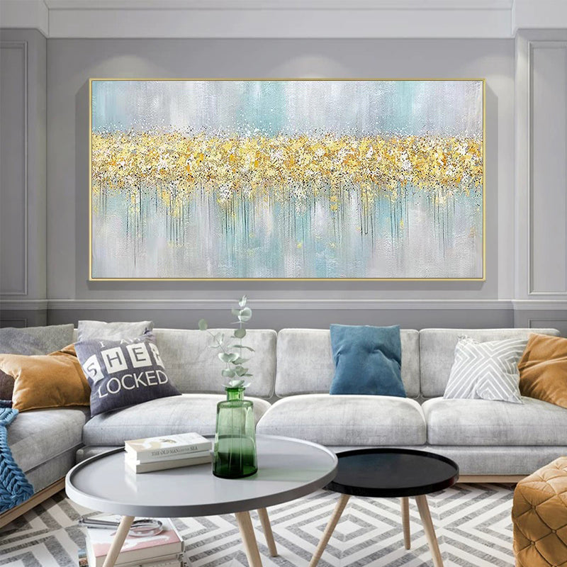 Flowers Oil Painting On Canvas Hand Painted Large Wall Art Painting For Home Decor Floral Acrylic ,27inx54in,No Frame