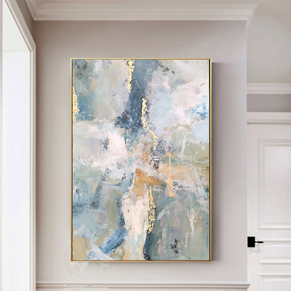Gold Foil Pictures Art Hand Painted Modern Abstract Oil Painting On Canvas Wall Art For Living