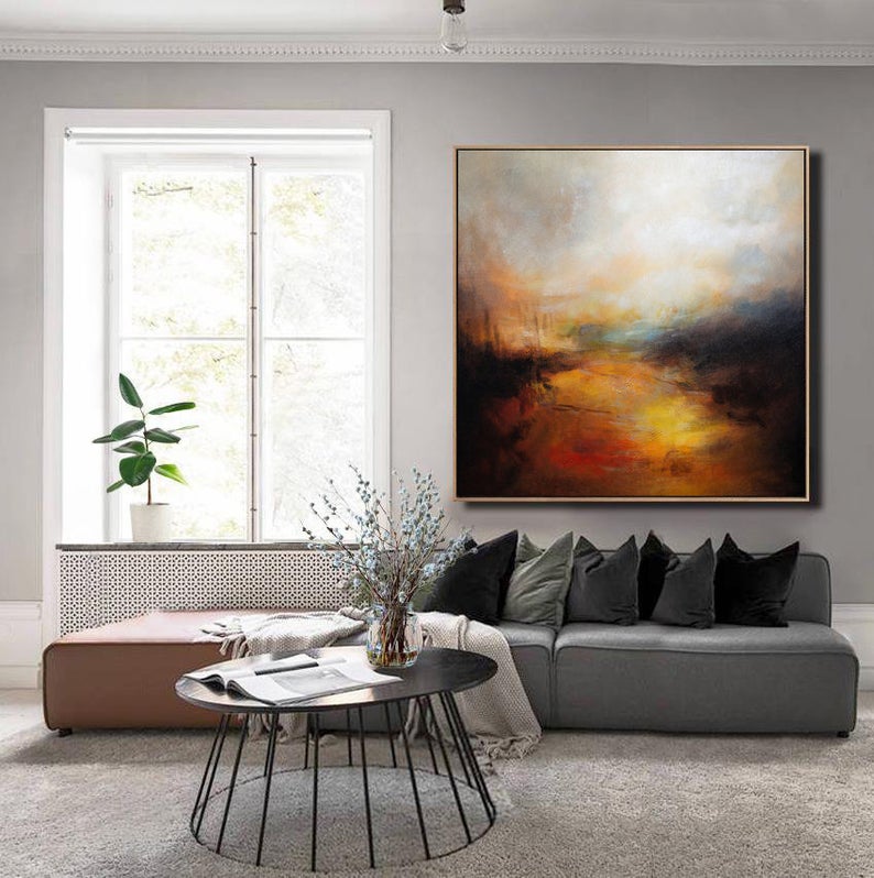 LargeCloudAbstractPaintingSkyAbstractOilPaintingSkylineOilPaintingArtworkArtOilPaintingLarge  31in,No Frame