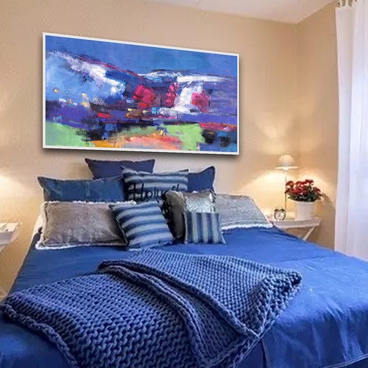 Abstract Painting Sky Painting Abstract Painting Large Wall Seascape Art Painting Wall Painting Abstract Artwork Canvas Painting27inx54in,No Frame