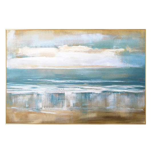 Handmade Art Picture Modern Living Room Decoration Oil Painting Handpainted Geometric Texture Art Wall Hangings,27inx54in,No Frame
