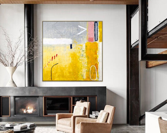 AbstractPaintingOriginalLargeAcrylicCanvasWallArtExpressionismPlayfulModernPaintingWallArtOnCanvas   31in,No Frame