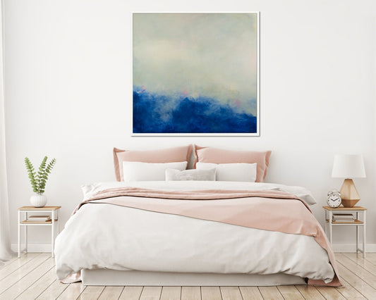 Original Abstract painting canvas painting oversized ocean wall art seascape and wave painting ocean artwork home Decor blue art31in,No Frame