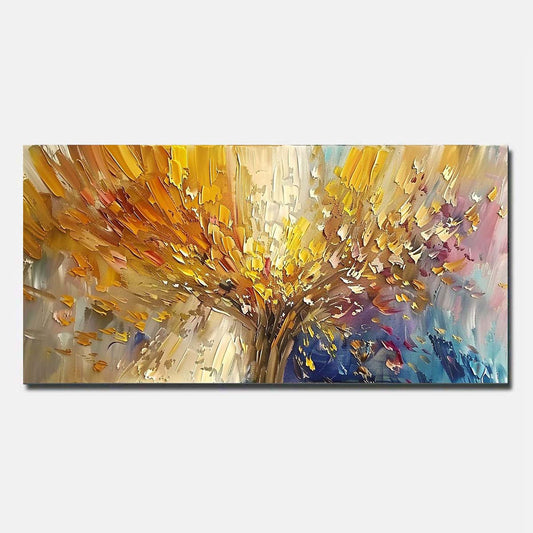 Abstract Hand Painted Oil Painting On Canvas Modern Wall Art Golden Tree Unframed/Rolled